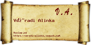 Váradi Alinka névjegykártya